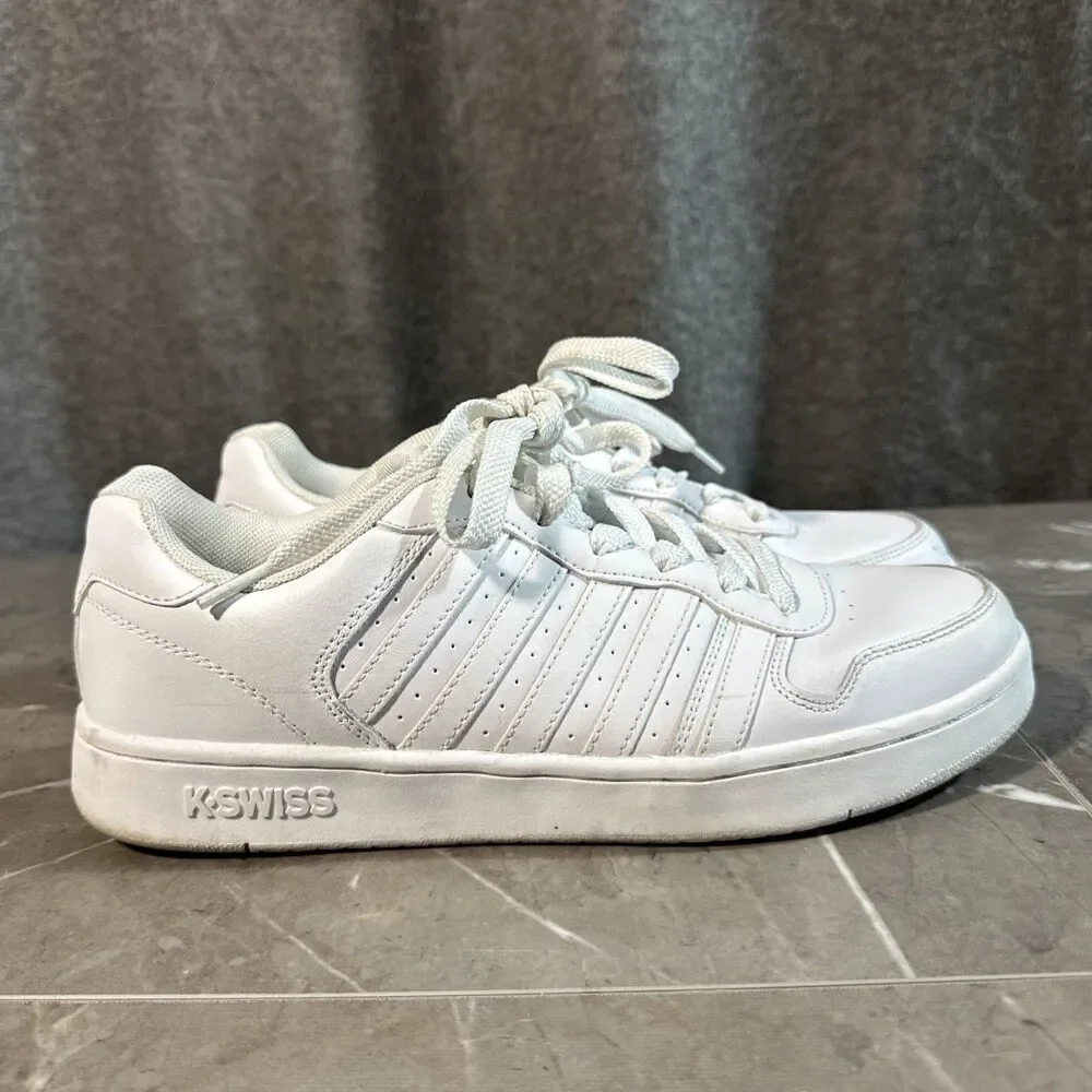 K-SWISS SHOES MEN LOW COURT PALISADES WHITE LEATHER 06931-117 US 10 EU 43 B28